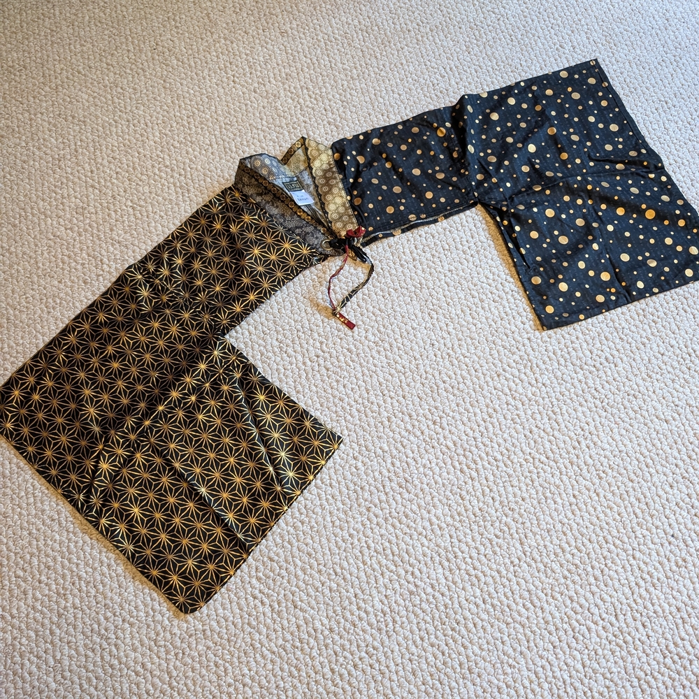Elegant Black and Gold Kimono Sleeves